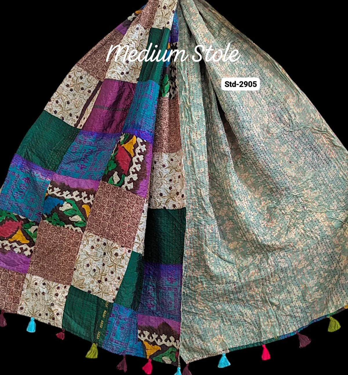 Handmade Silk Stole- While style meets utility- Medium Size-2905