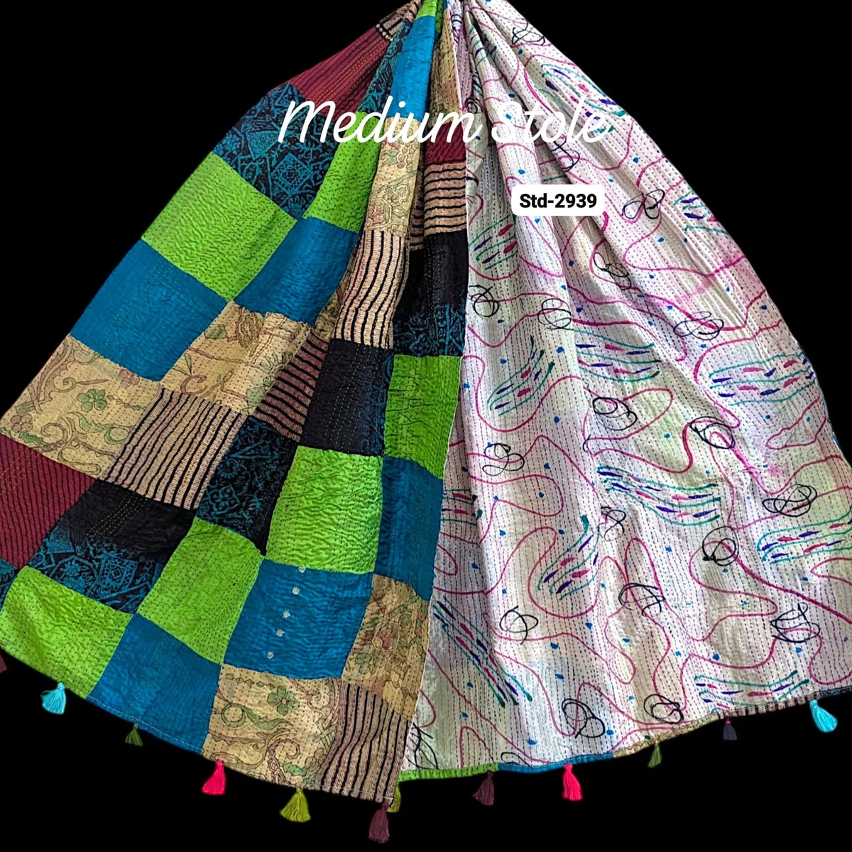 Handmade Silk Stole- While style meets utility- Medium Size-2939