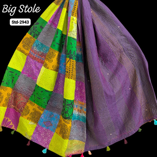 Handmade Silk Stole- While style meets utility-Big Size-2943