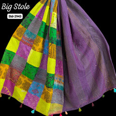 Handmade Silk Stole- While style meets utility-Big Size-2943