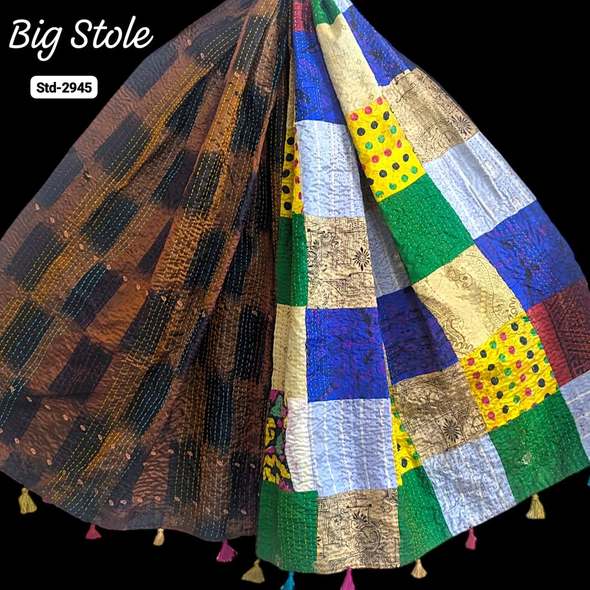 Handmade Silk Stole- While style meets utility-Big Size-2945