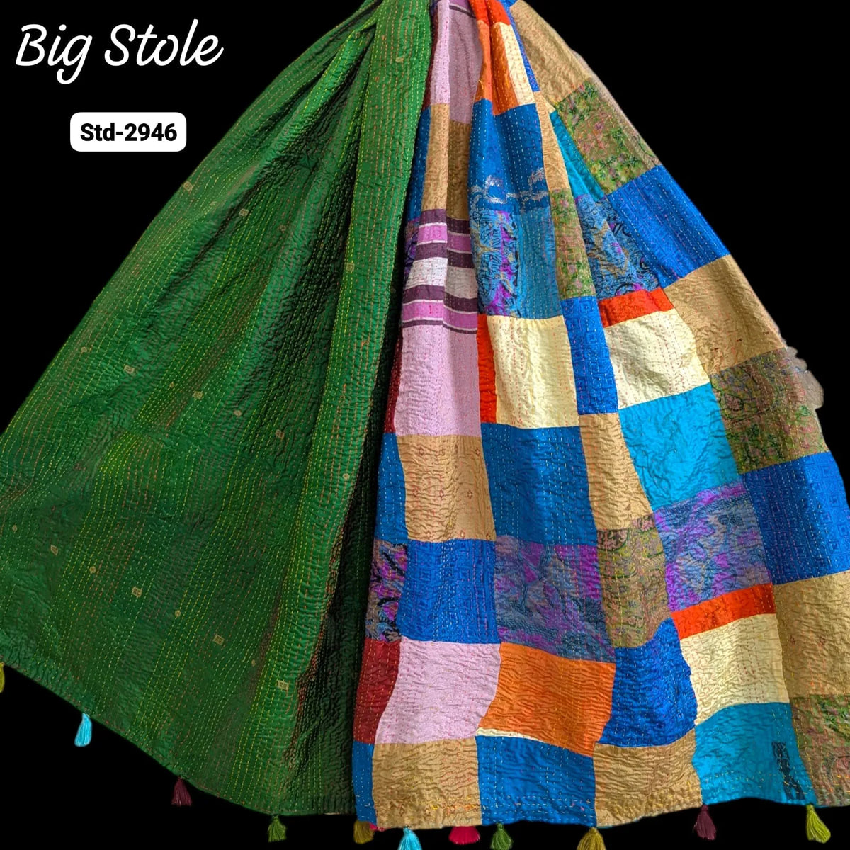 Handmade Silk Stole- While style meets utility-Big Size-2946
