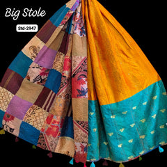 Handmade Silk Stole- While style meets utility-Big Size-2947