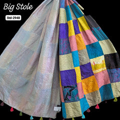 Handmade Silk Stole- While style meets utility-Big Size-2948