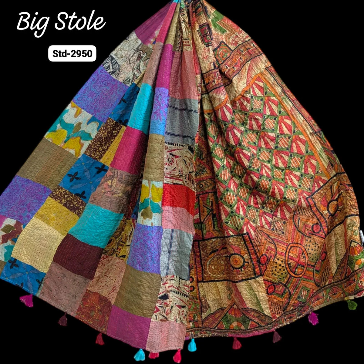 Handmade Silk Stole- While style meets utility-Big Size-2950