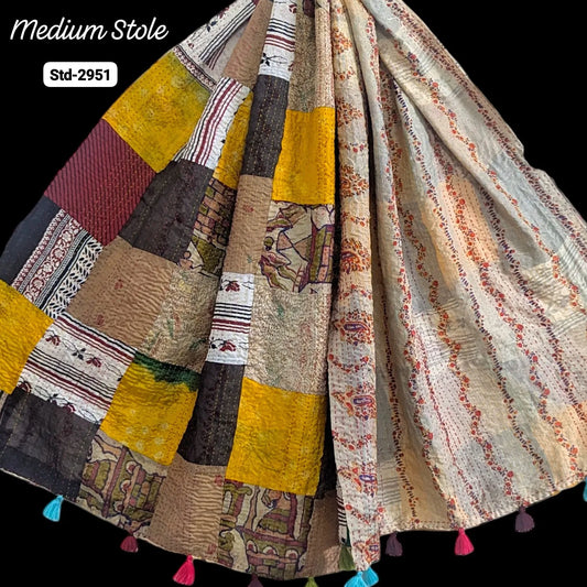 Handmade Silk Stole- While style meets utility- Medium Size-2951