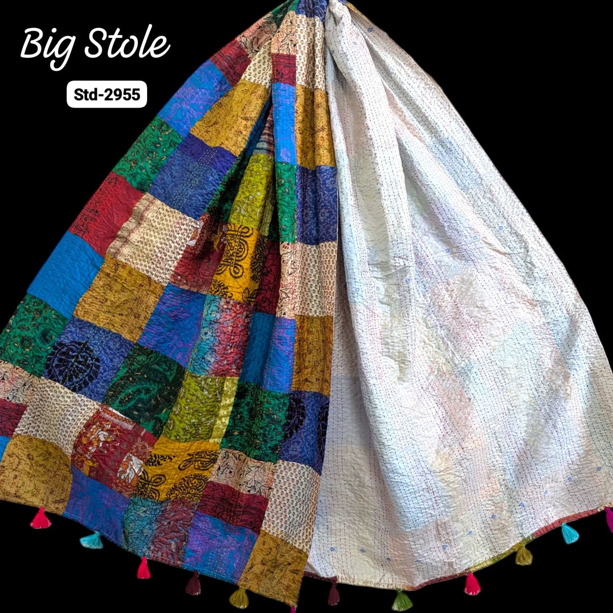 Handmade Silk Stole- While style meets utility-Big Size-2955