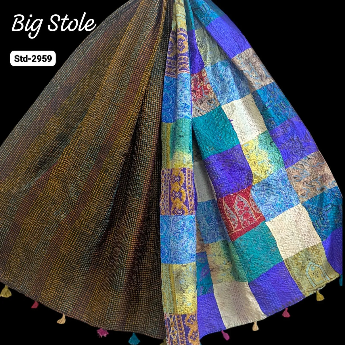 Handmade Silk Stole- While style meets utility-Big Size-2959