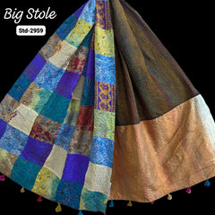 Handmade Silk Stole- While style meets utility-Big Size-2959
