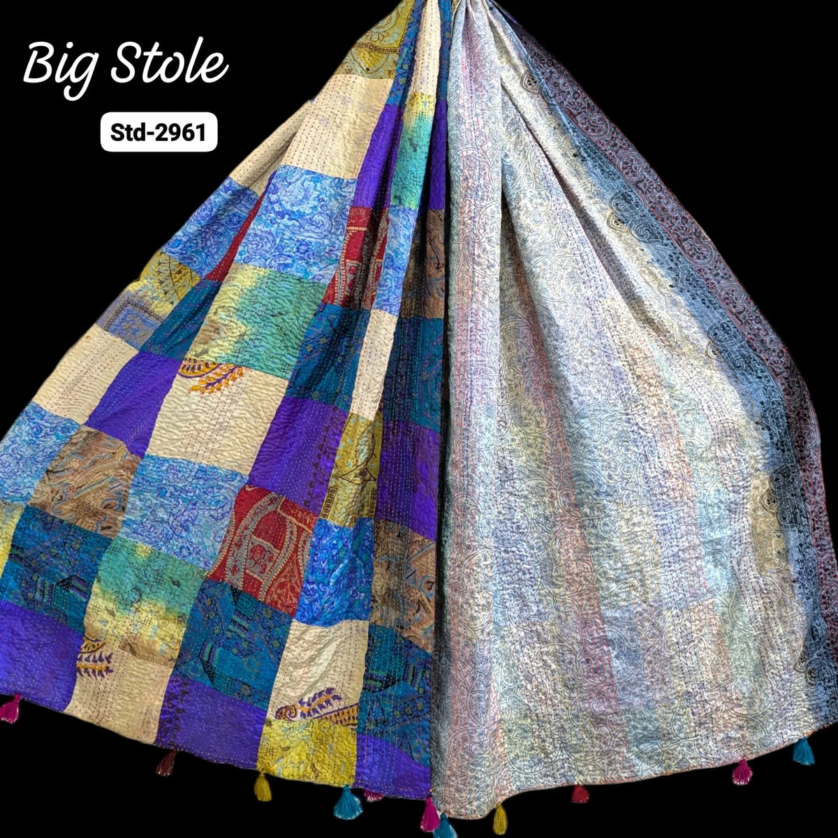 Handmade Silk Stole- While style meets utility-Big Size-2961