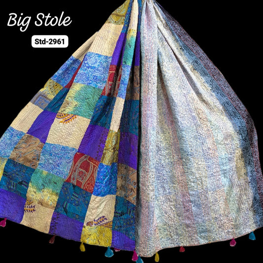Handmade Silk Stole- While style meets utility-Big Size-2961