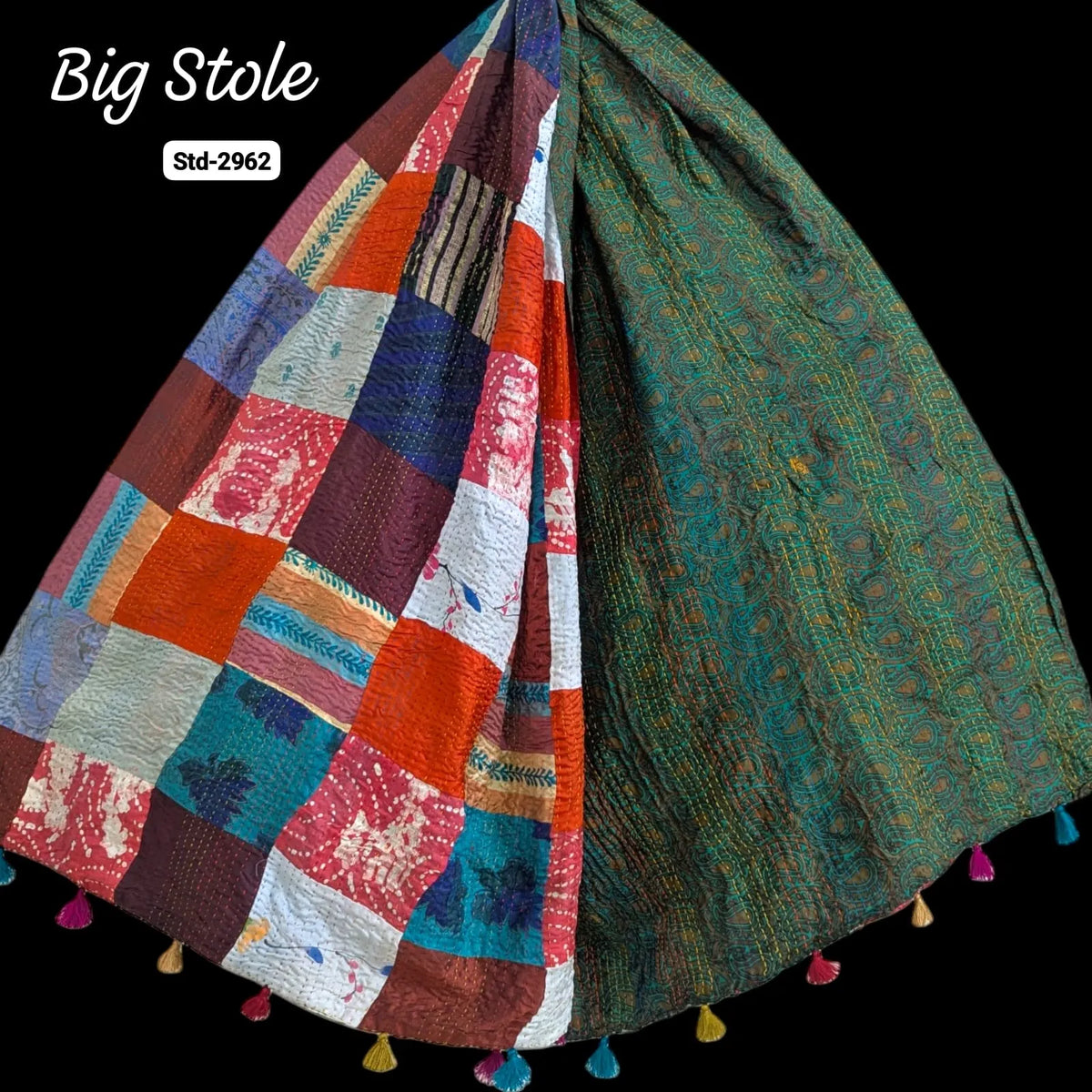 Handmade Silk Stole- While style meets utility-Big Size-2962