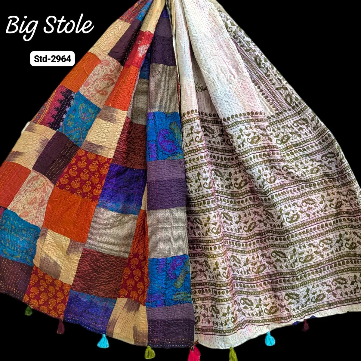Handmade Silk Stole- While style meets utility-Big Size-2964