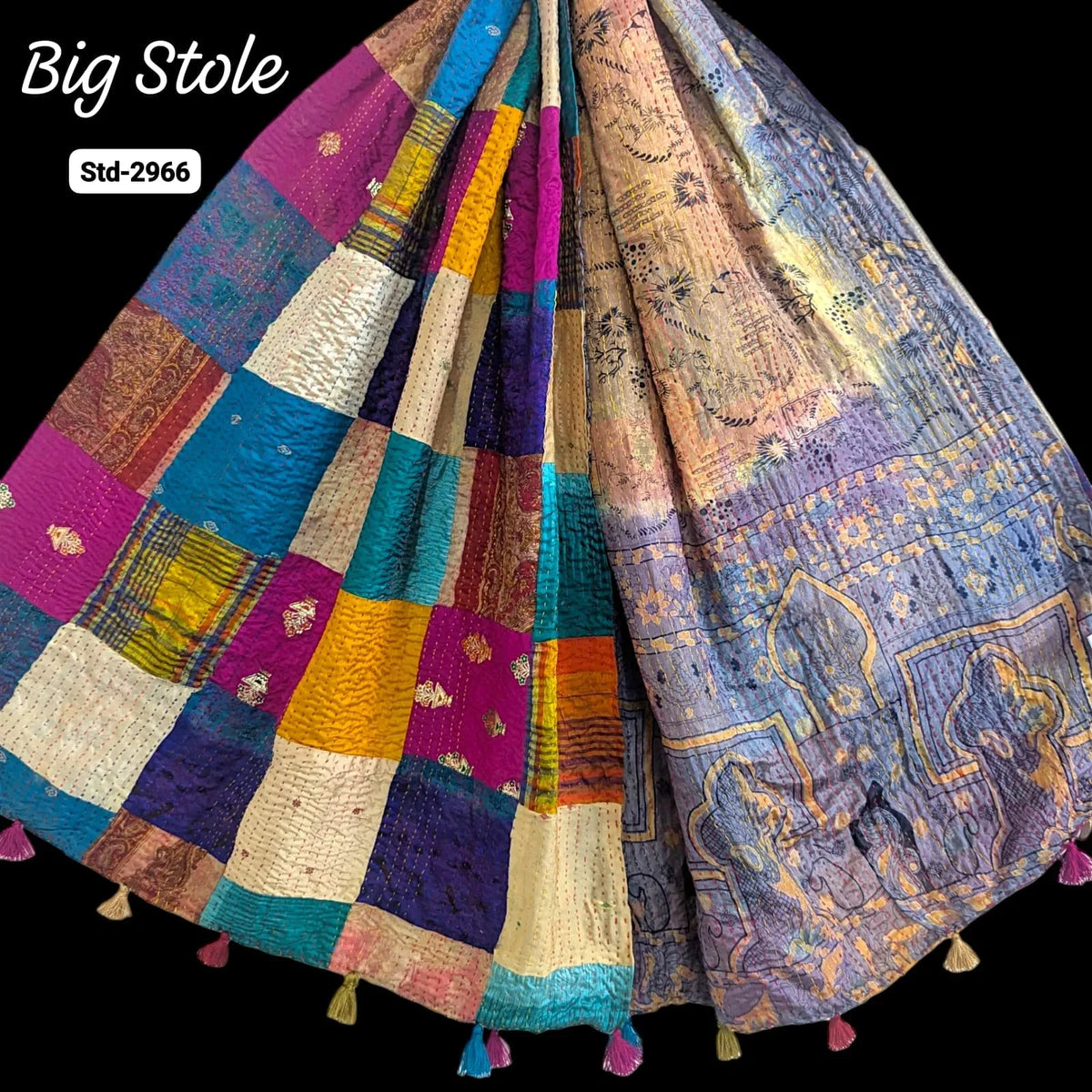Handmade Silk Stole- While style meets utility-Big Size-2966