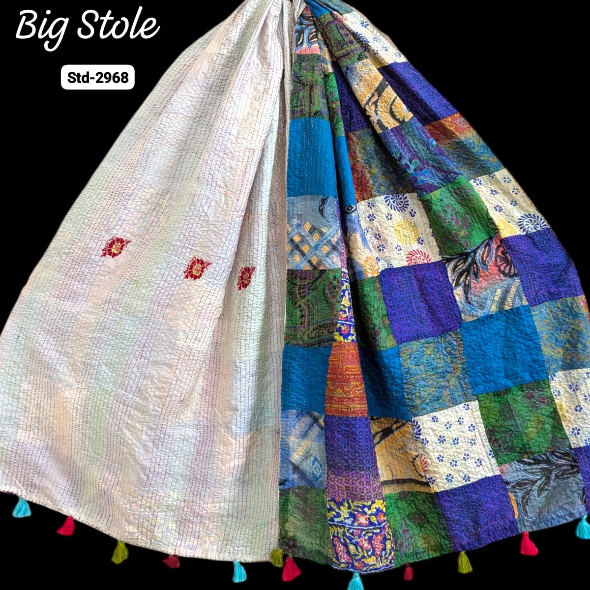 Handmade Silk Stole- While style meets utility-Big Size-2968