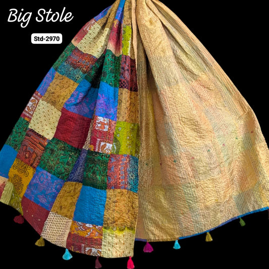 Handmade Silk Stole- While style meets utility-Big Size-2970