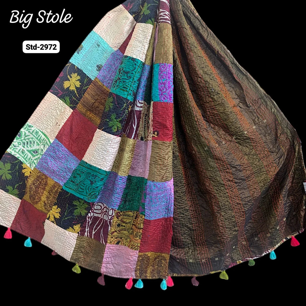 Handmade Silk Stole- While style meets utility-Big Size-2972