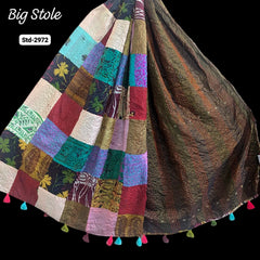Handmade Silk Stole- While style meets utility-Big Size-2972