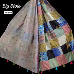 Handmade Silk Stole- While style meets utility-Big Size-2973