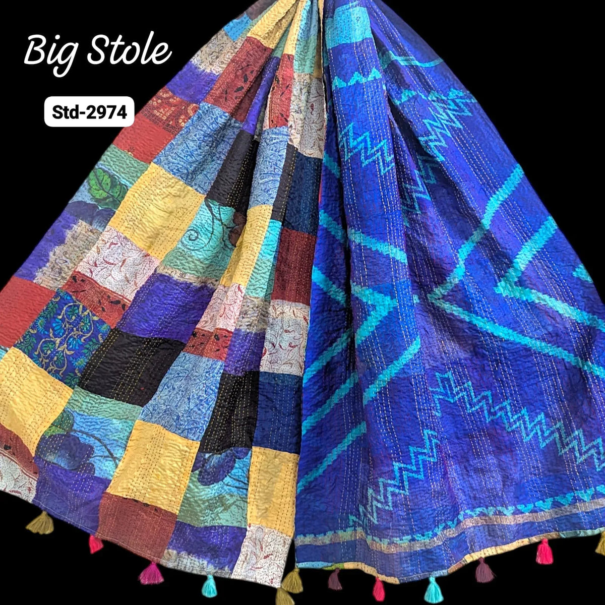 Handmade Silk Stole- While style meets utility-Big Size-2974
