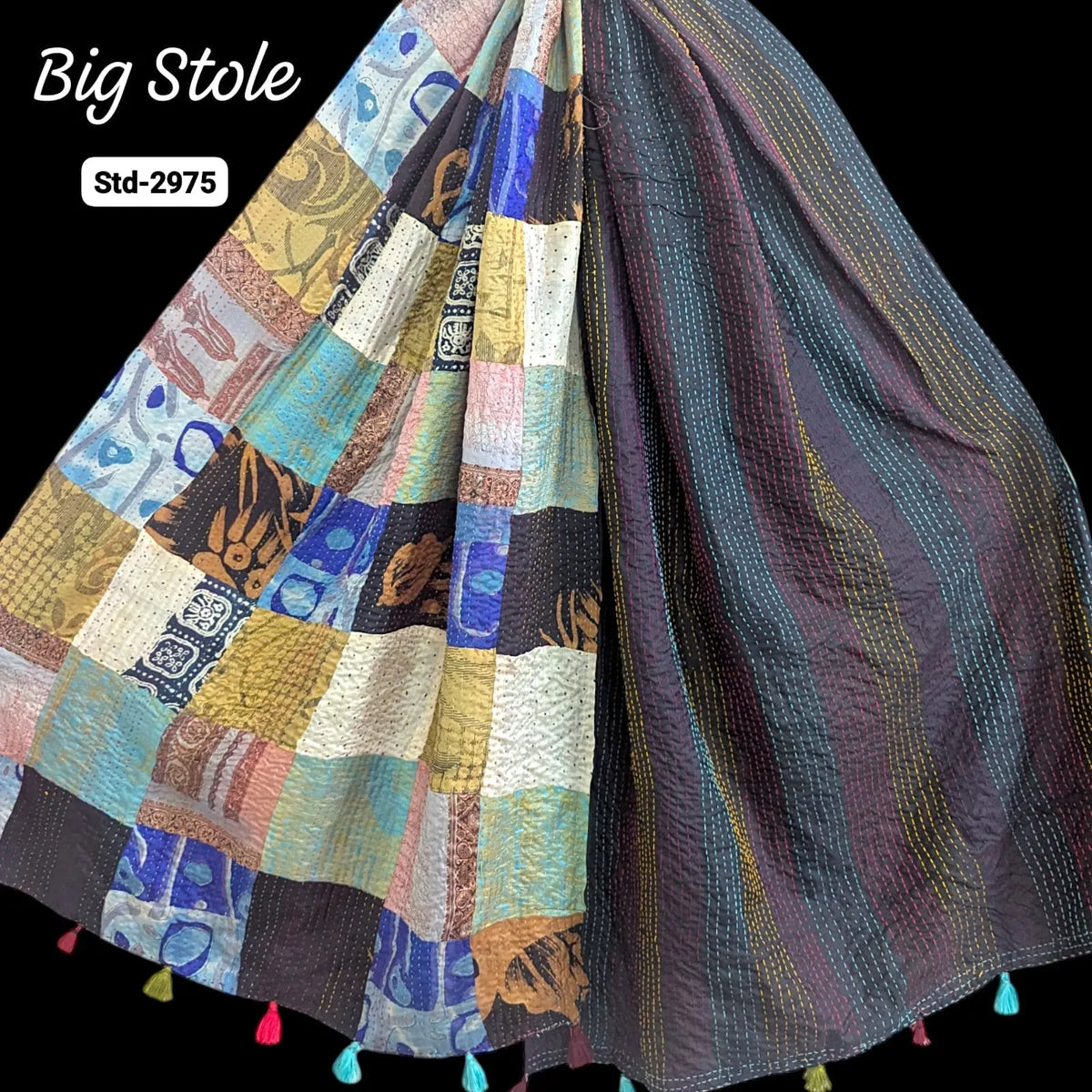 Handmade Silk Stole- While style meets utility-Big Size-2975