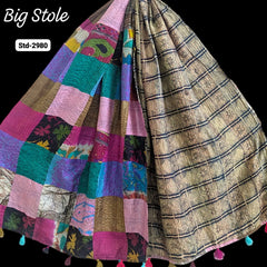 Handmade Silk Stole- While style meets utility-Big Size-2980