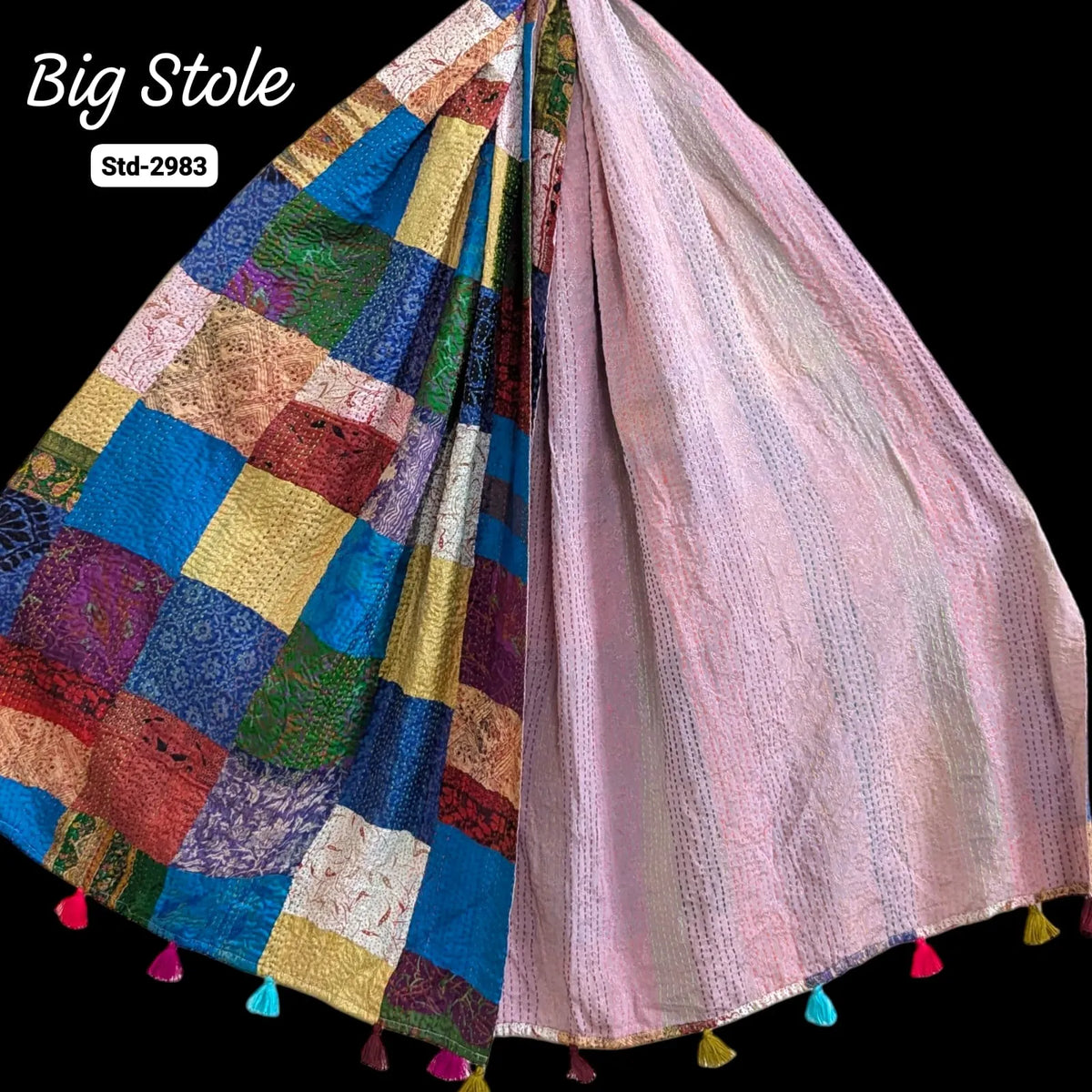 Handmade Silk Stole- While style meets utility-Big Size-2983