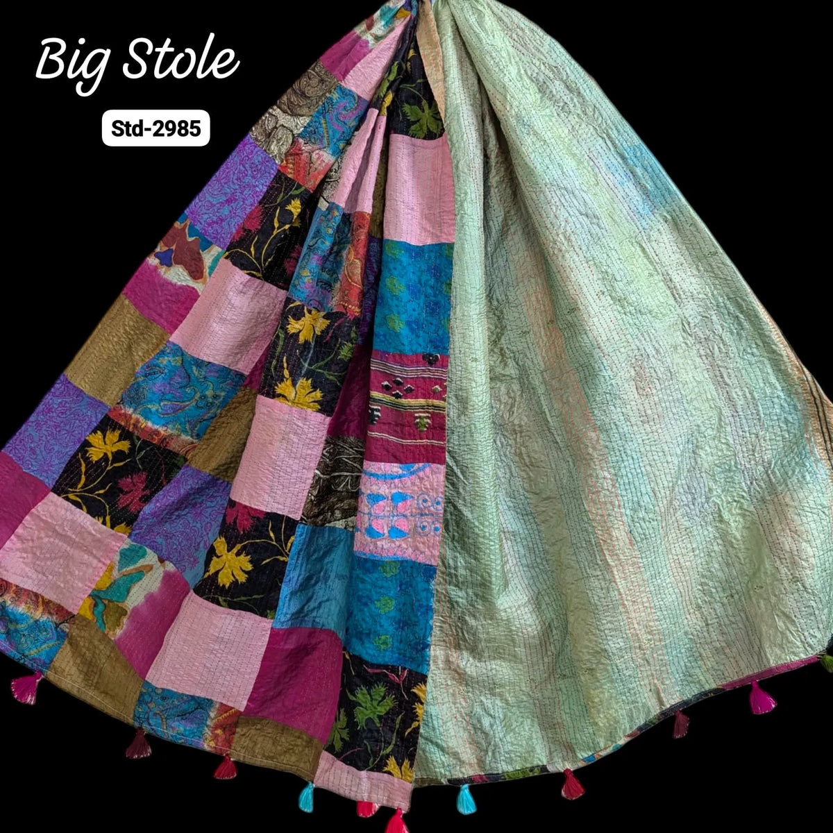 Handmade Silk Stole- While style meets utility-Big Size-2985