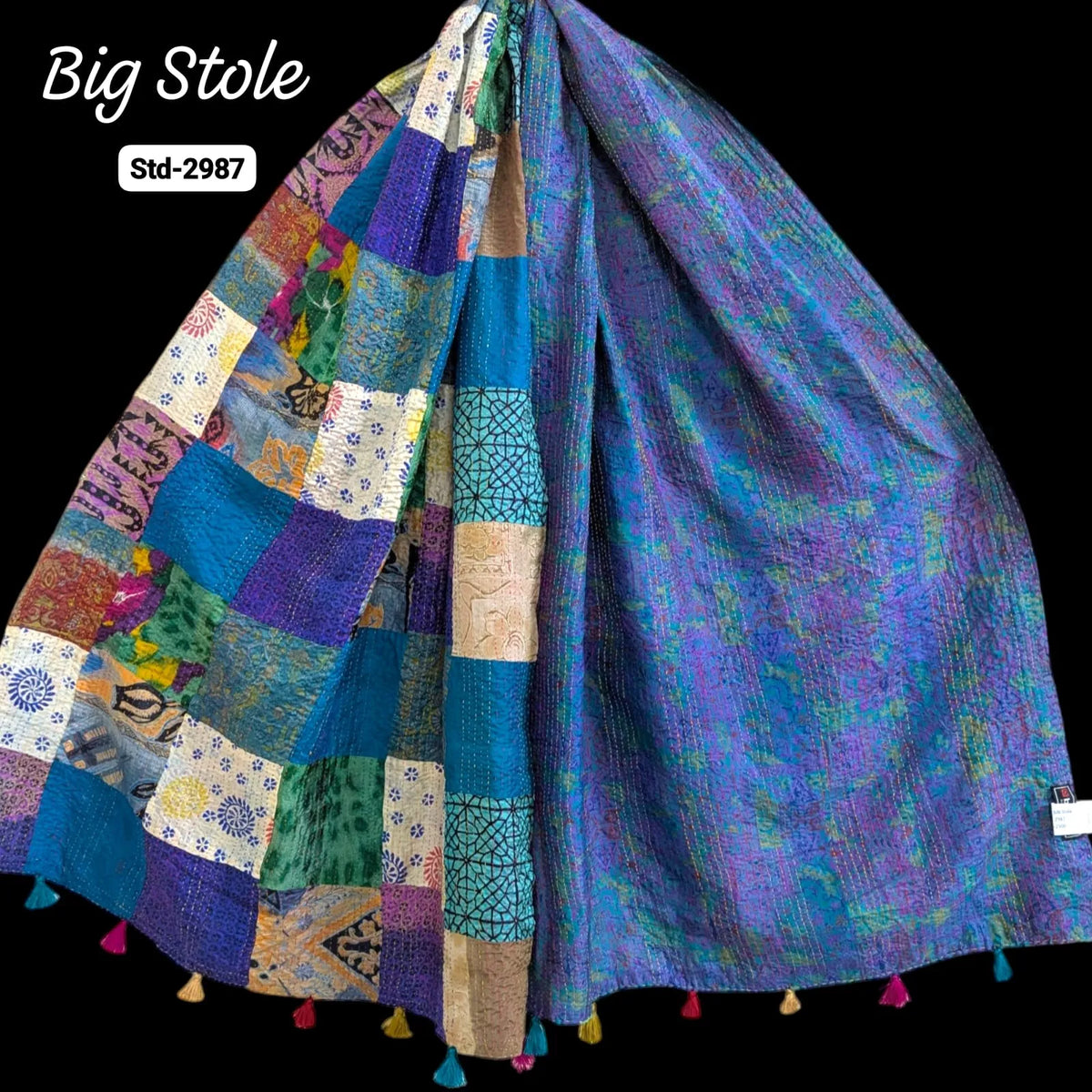 Handmade Silk Stole- While style meets utility-Big Size-2987