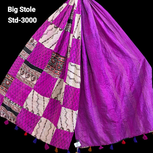 Handmade Silk Stole- While style meets utility-Big Size-3000