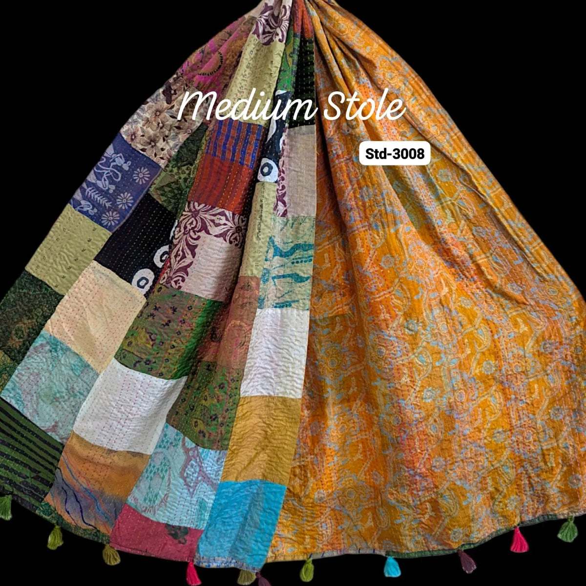 Handmade Silk Stole- While style meets utility- Medium Size-3008