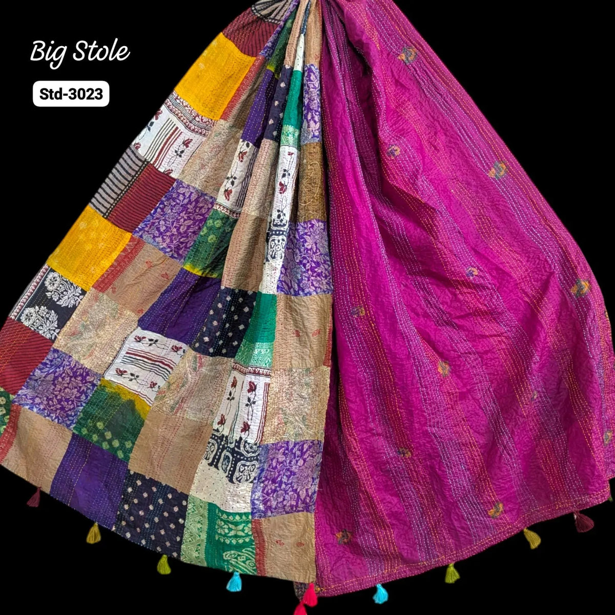 Handmade Silk Stole- While style meets utility-Big Size-3023