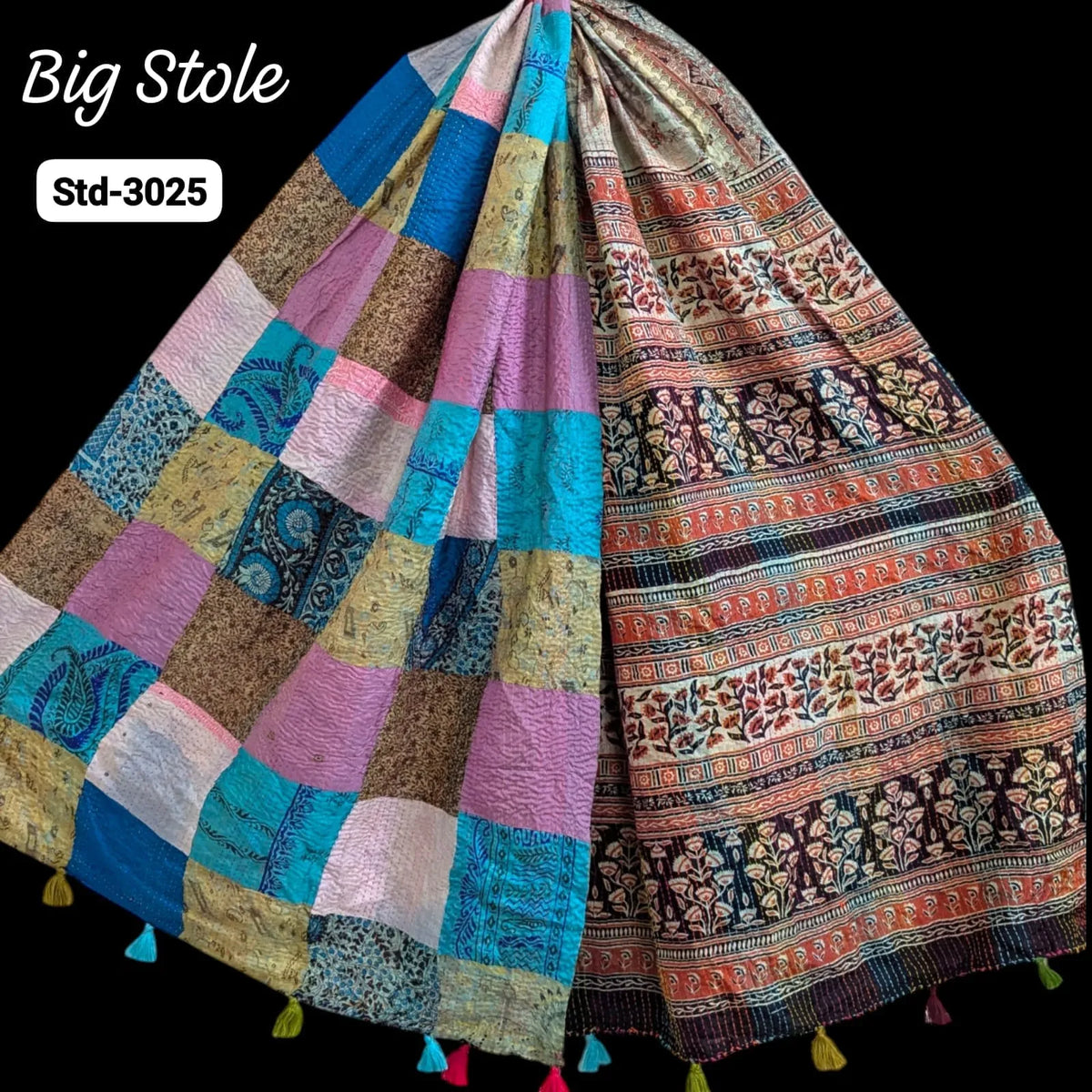 Handmade Silk Stole- While style meets utility-Big Size-3025