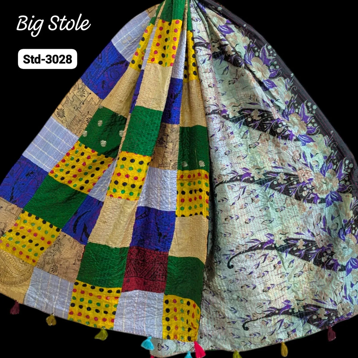 Handmade Silk Stole- While style meets utility-Big Size-3028