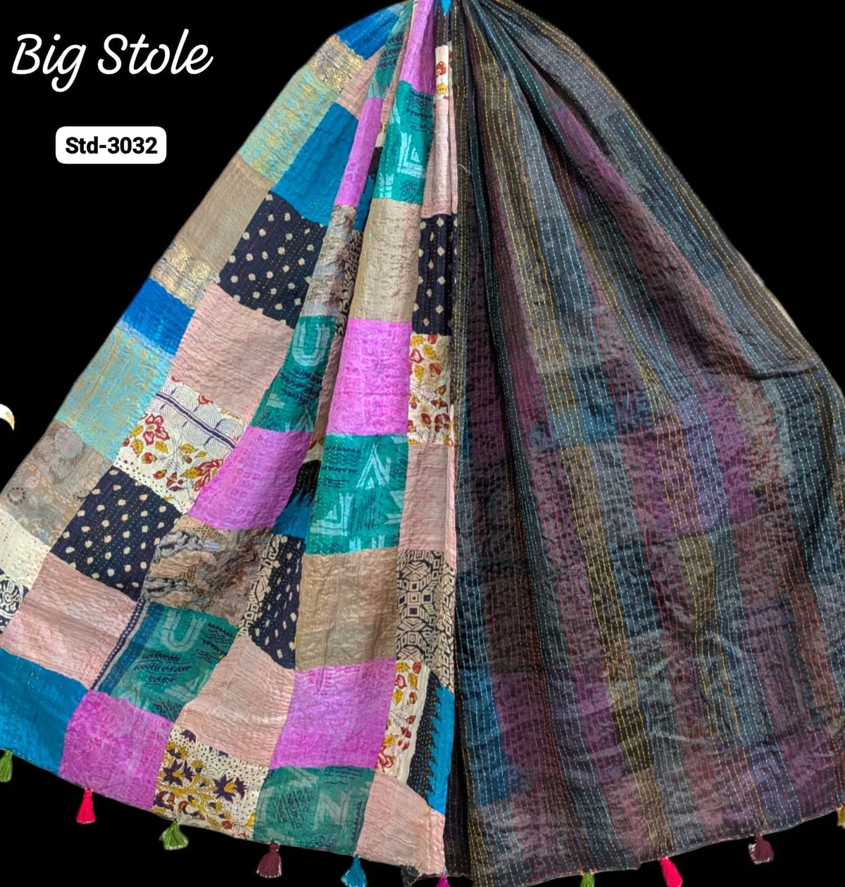 Handmade Silk Stole- While style meets utility-Big Size-3032