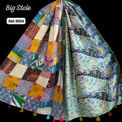 Handmade Silk Stole- While style meets utility-Big Size-3034
