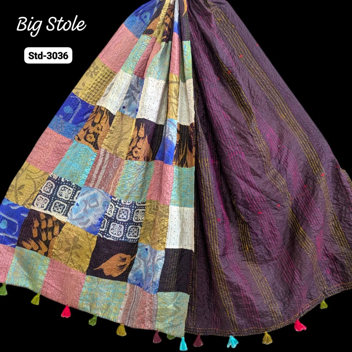 Handmade Silk Stole- While style meets utility-Big Size-3036