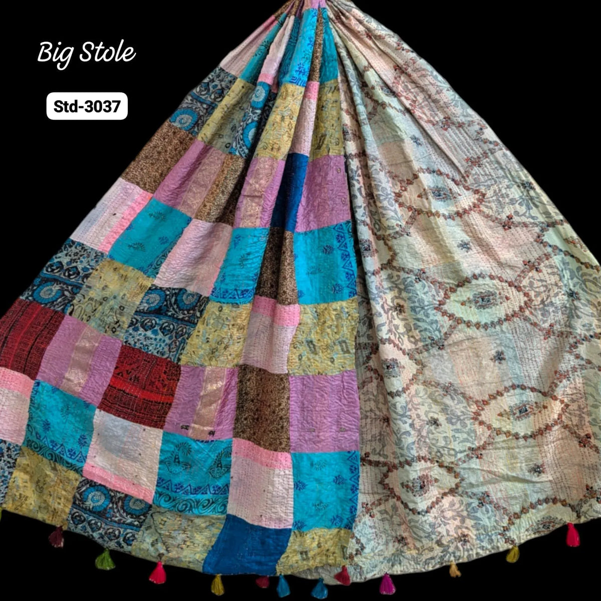 Handmade Silk Stole- While style meets utility-Big Size-3037