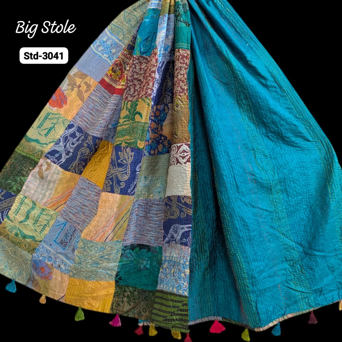 Handmade Silk Stole- While style meets utility-Big Size-3041