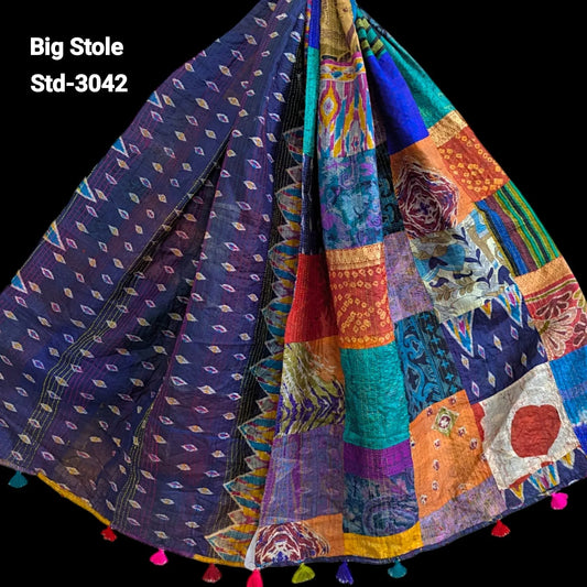 Handmade Silk Stole- While style meets utility-Big Size-3042