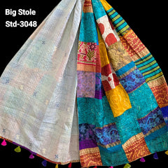 Handmade Silk Stole- While style meets utility-Big Size-3048