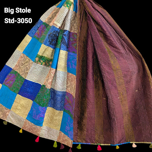 Handmade Silk Stole- While style meets utility-Big Size-3050