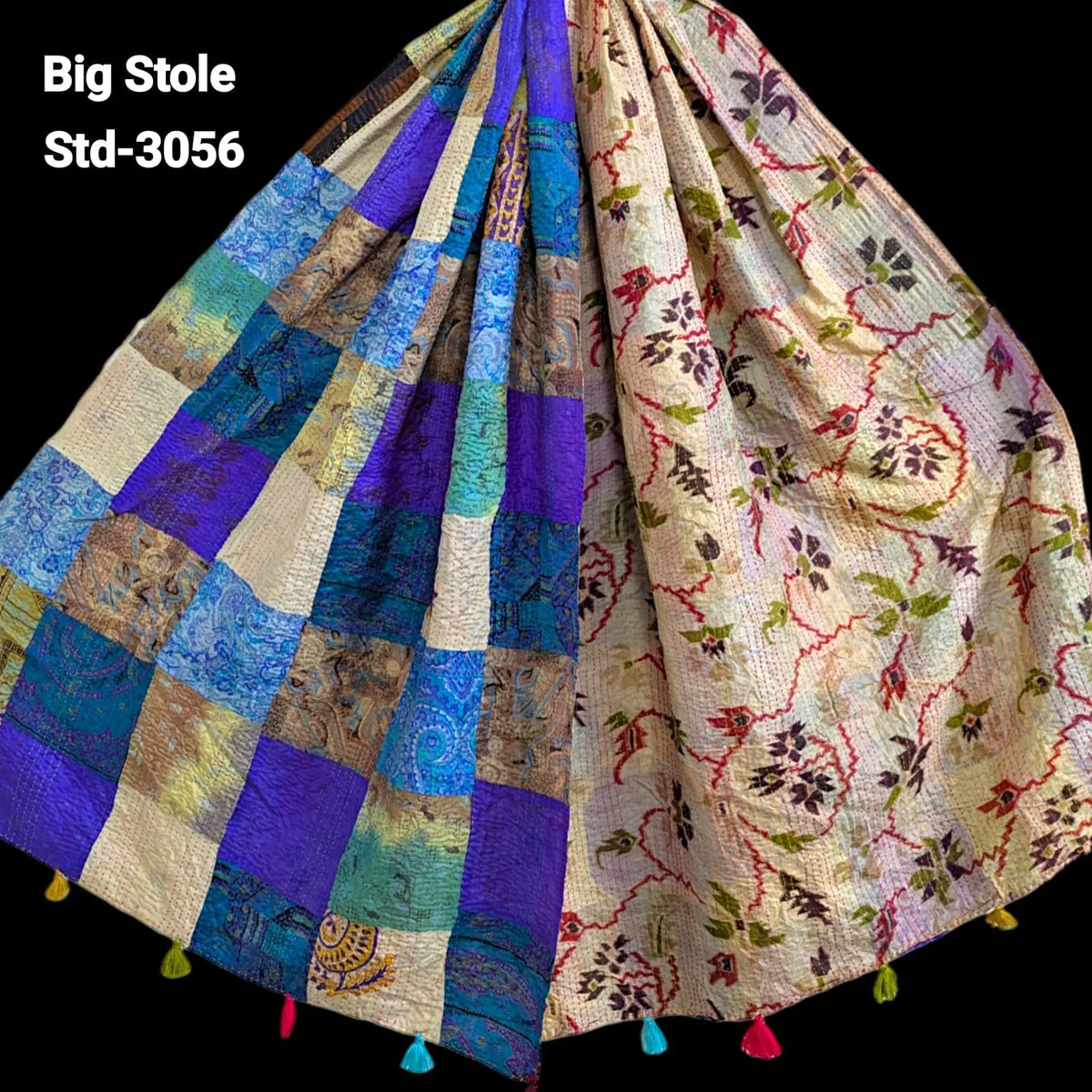 Handmade Silk Stole- While style meets utility-Big Size-3056