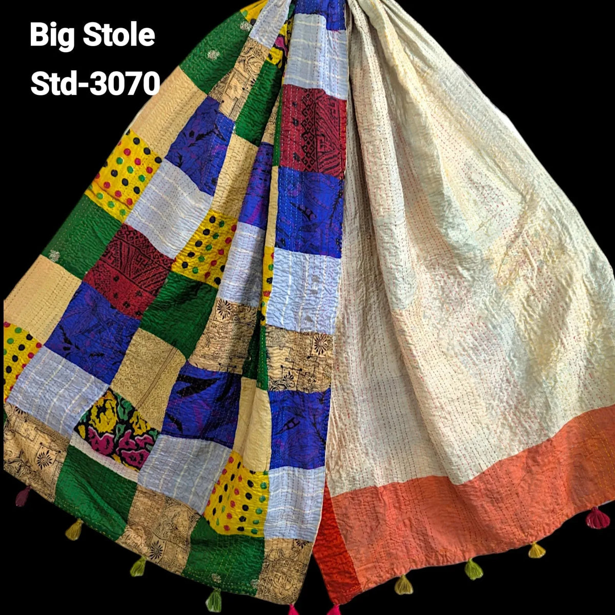 Handmade Silk Stole- While style meets utility-Big Size-3070