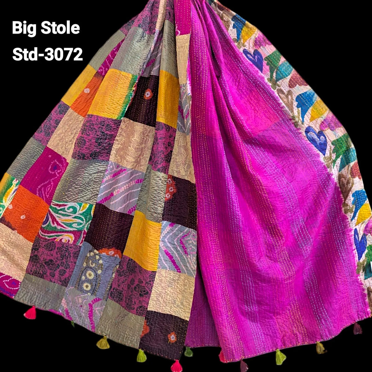 Handmade Silk Stole- While style meets utility-Big Size-3072