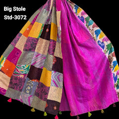 Handmade Silk Stole- While style meets utility-Big Size-3072