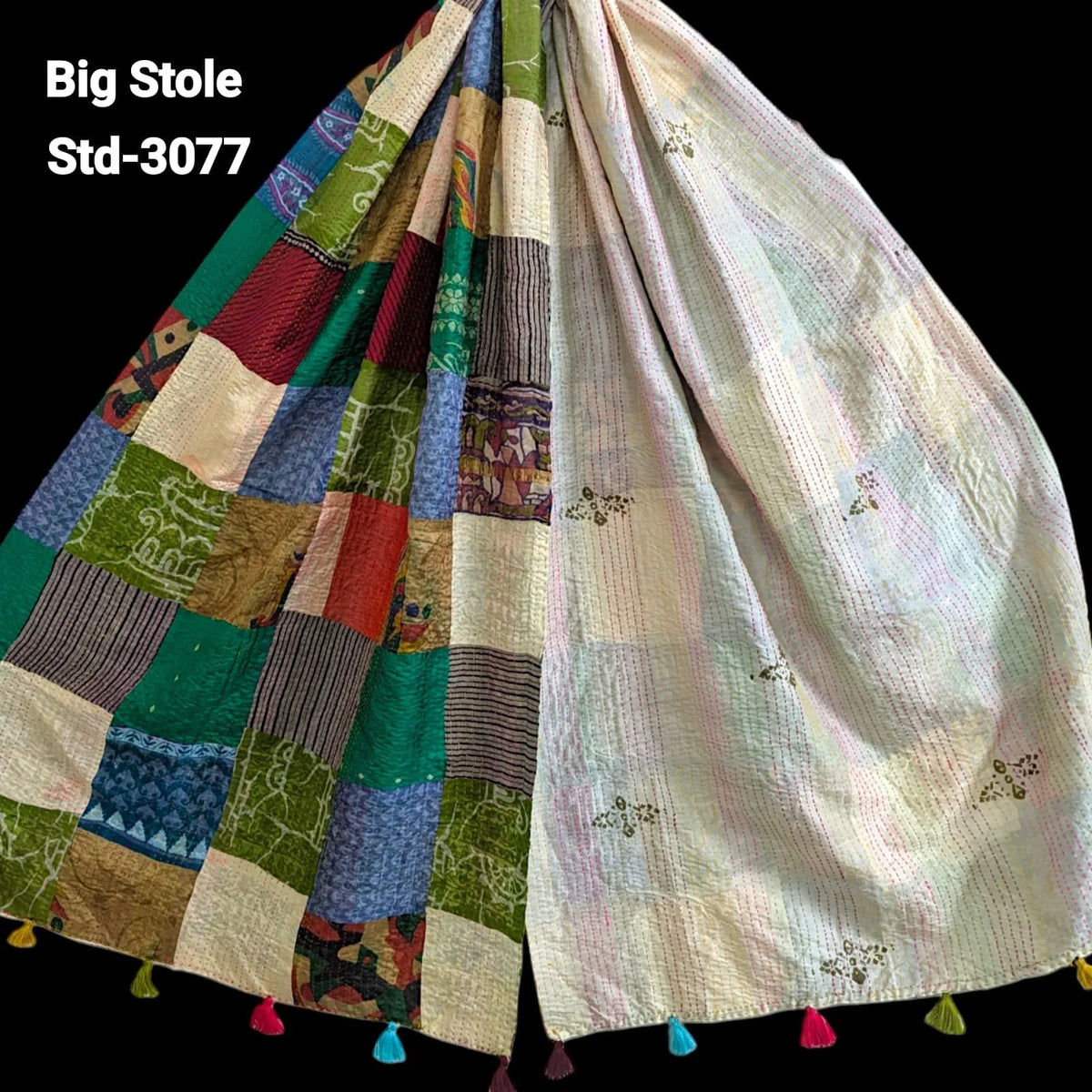 Handmade Silk Stole- While style meets utility-Big Size-3077