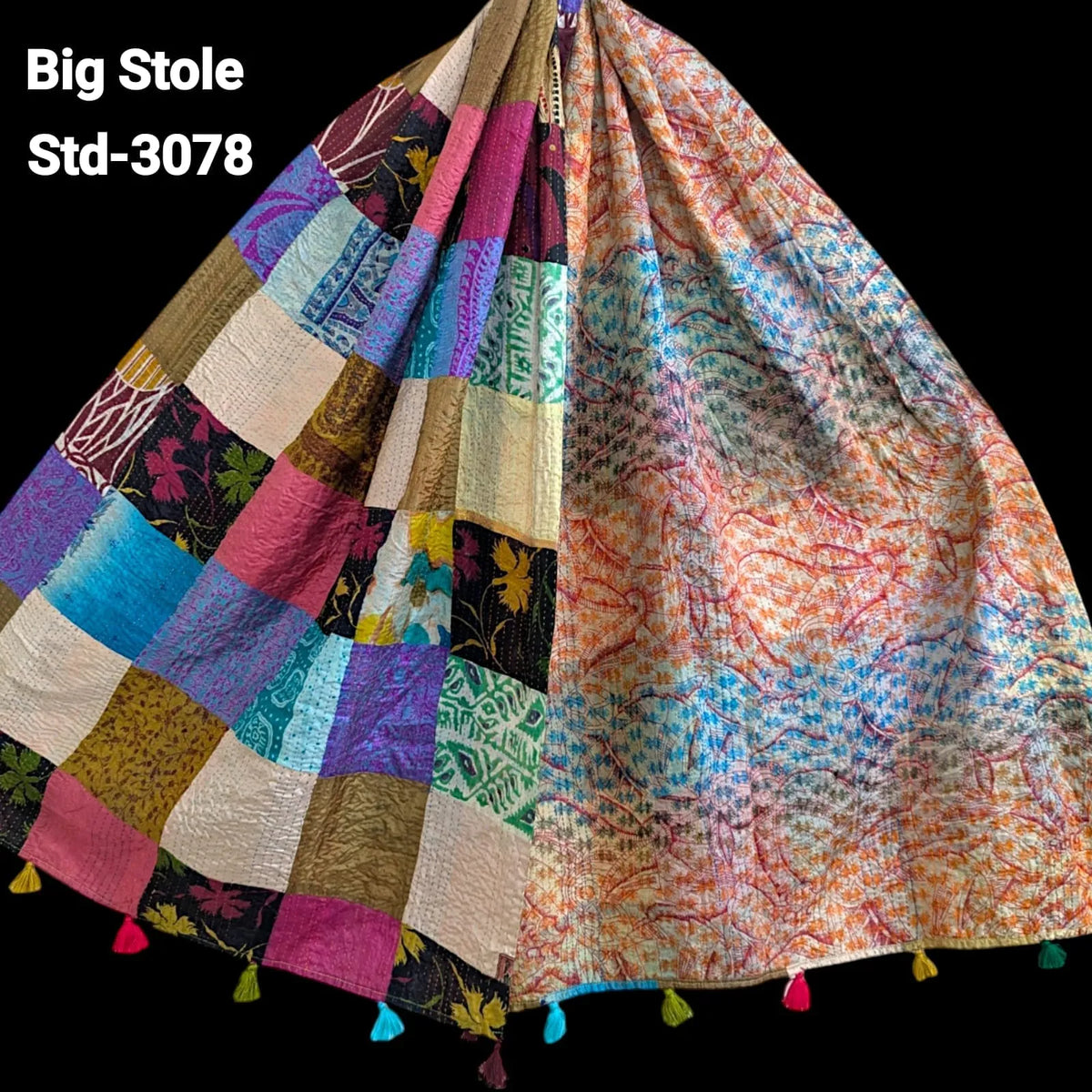 Handmade Silk Stole- While style meets utility-Big Size-3078