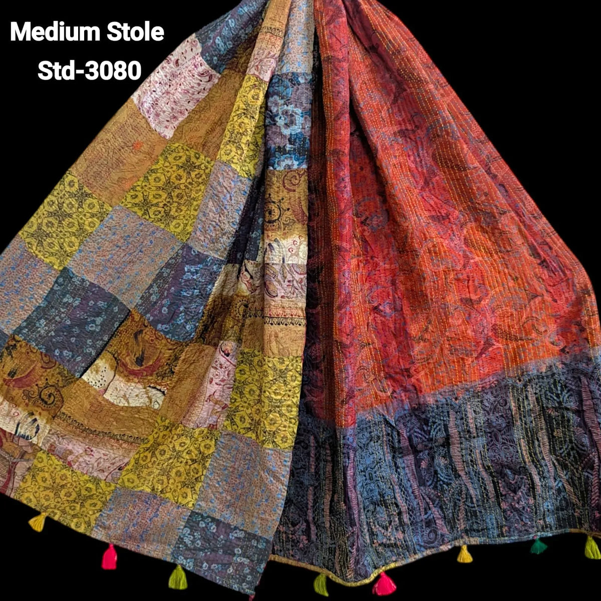 Handmade Silk Stole- While style meets utility- Medium Size-3080