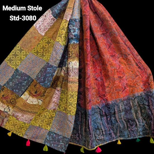 Handmade Silk Stole- While style meets utility- Medium Size-3080